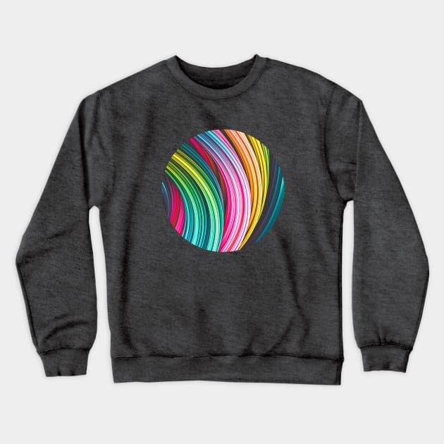 Colorful Abstract Art Strands. Circle Crop Crewneck Sweatshirt by love-fi